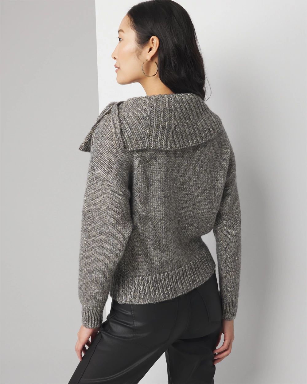 超激安 Petite Zip Neck Dolman Sleeve Pullover | White House Black トップス